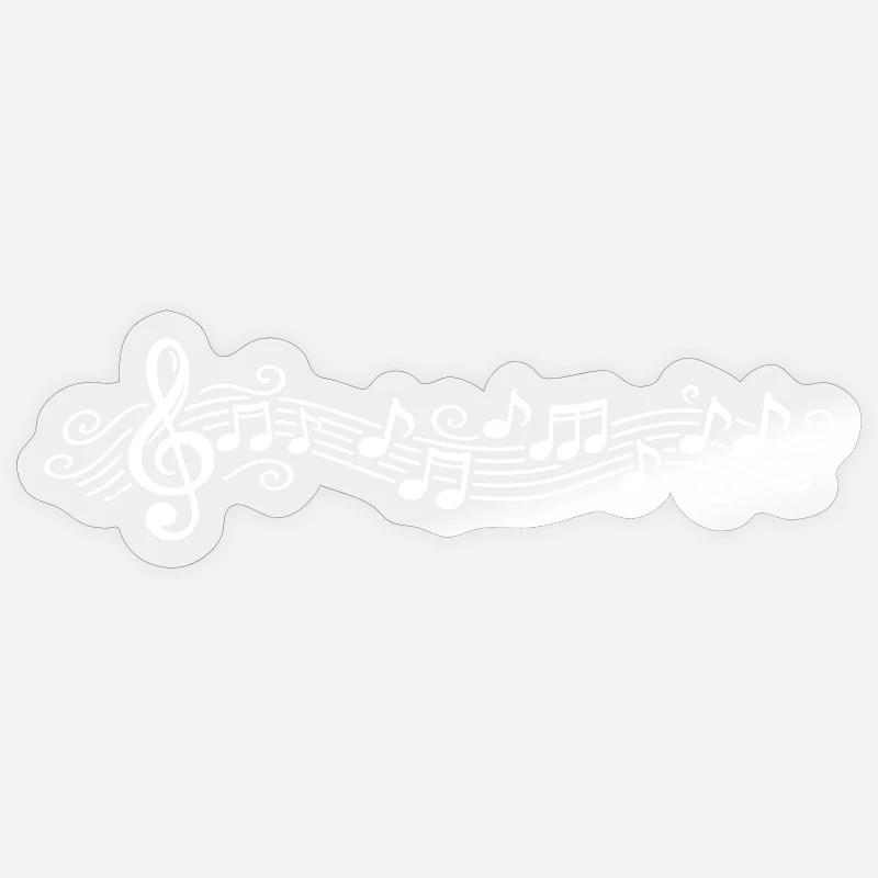 Musical Notes Melody Clefs - Sticker size S (10 x 10 cm) - transparent glossy