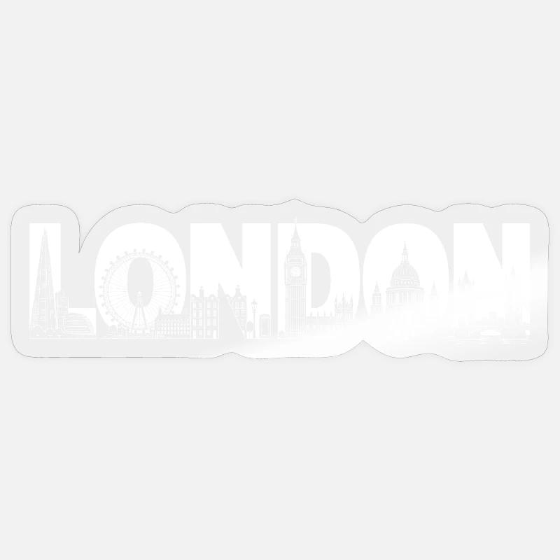 Londres Royaume-Uni, Angleterre Silhouette - Sticker taille S (10 x 10 cm) - brillant transparent