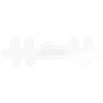 Boat Heartbeat Silhouette - Sticker size S (10 x 10 cm) - transparent glossy - Front