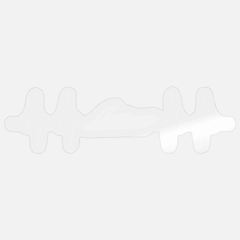 Boat Heartbeat Silhouette - Sticker size S (10 x 10 cm) - transparent glossy