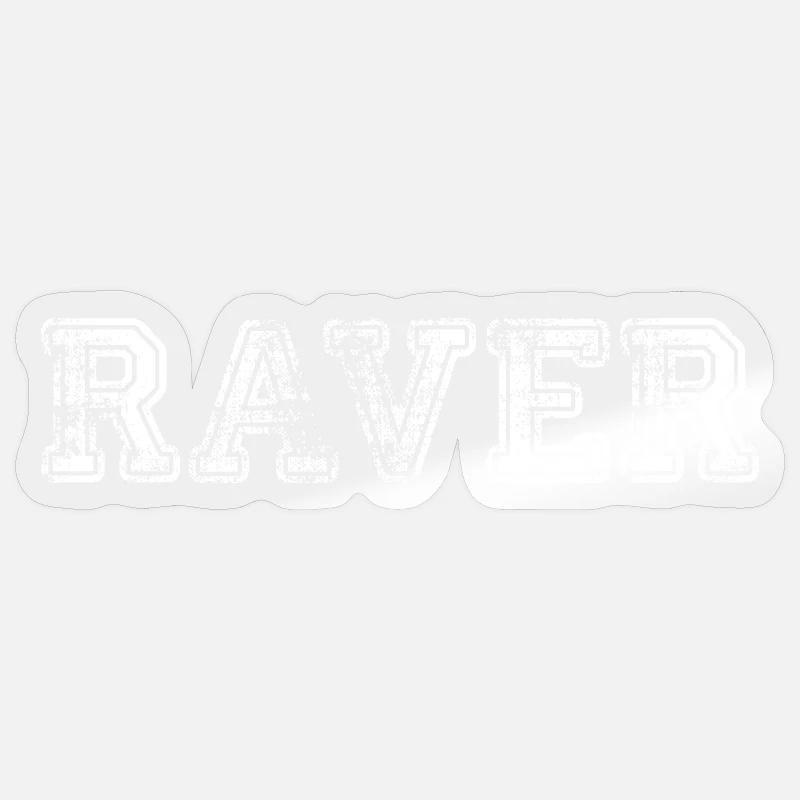 RAVER Rave Techno 90s 90s - Sticker size S (10 x 10 cm) - transparent glossy