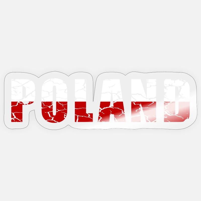 Design polonais dans le style grunge - Sticker taille S (10 x 10 cm) - brillant transparent
