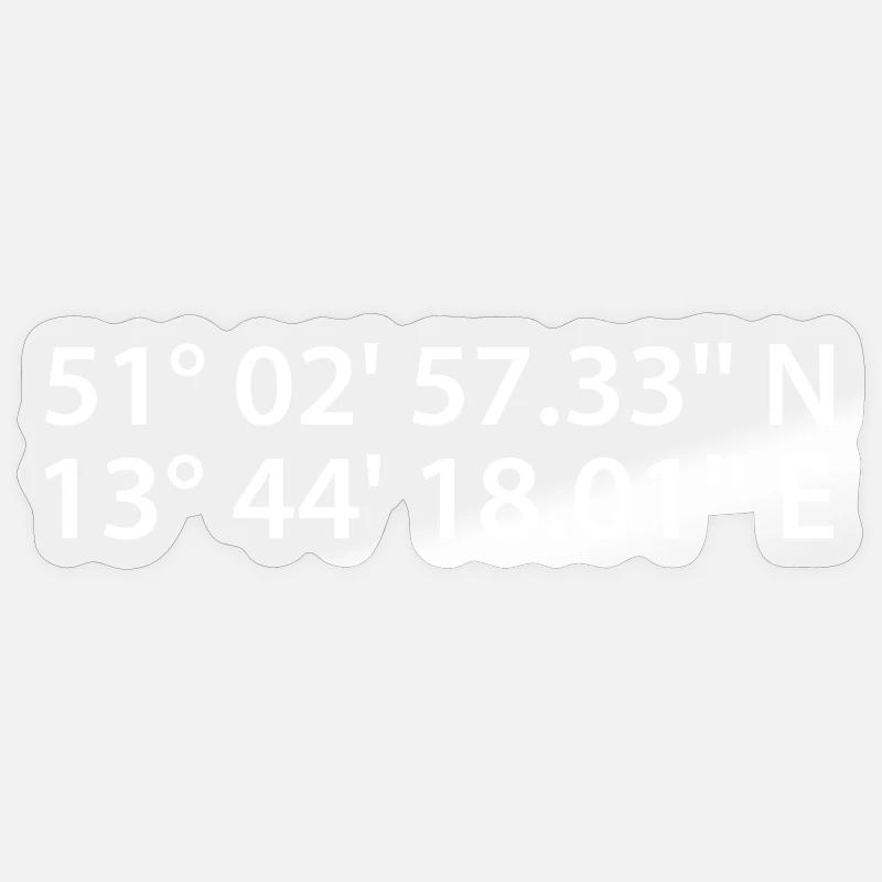 Dresden coordinates - Sticker size S (10 x 10 cm) - transparent glossy