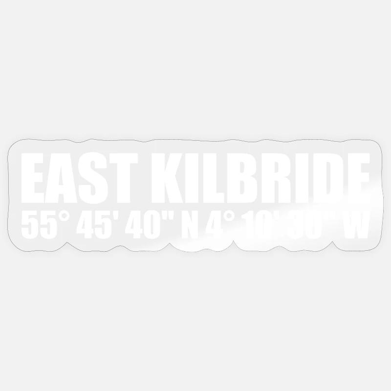 Coordonnées d’East Kilbride - Sticker taille S (10 x 10 cm) - brillant transparent