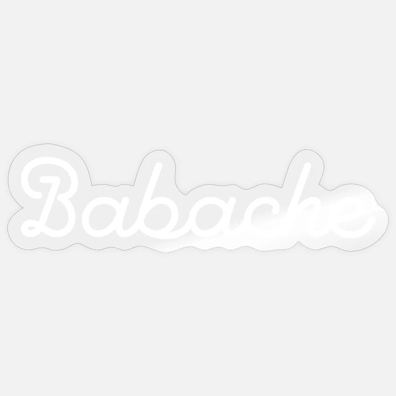 Babache - Sticker taille S (10 x 10 cm) - brillant transparent