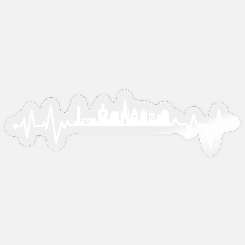 City Pulse Skyline Tee - Sticker size S (10 x 10 cm) - transparent glossy