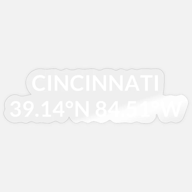 Cincinnati, Ohio, USA Coordinates Sticker size S (10 x 10 cm)