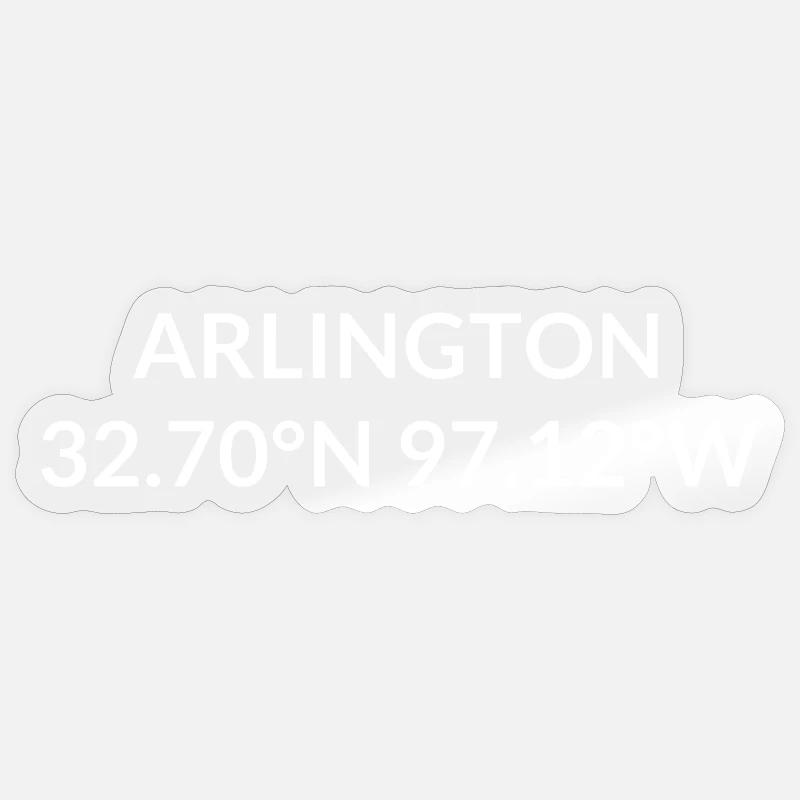 Arlington, Texas, USA Coordinates Sticker size S (10 x 10 cm)
