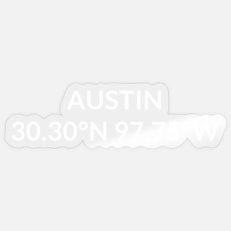 Austin, Texas, USA Coordinates Sticker size S (10 x 10 cm)