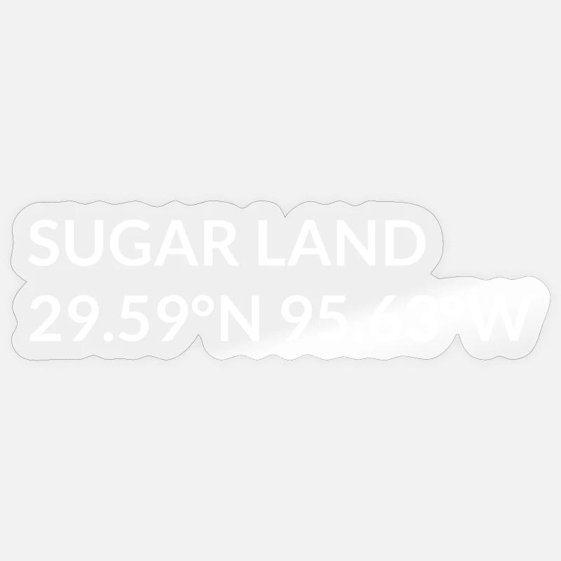 Sugar Land Texas USA Coordinates Sticker size S (10 x 10 cm)