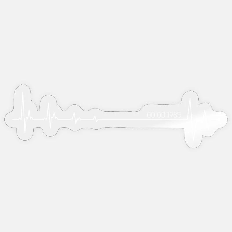 1985 Heartbeat Pulse Tee - Sticker taille S (10 x 10 cm) - brillant transparent
