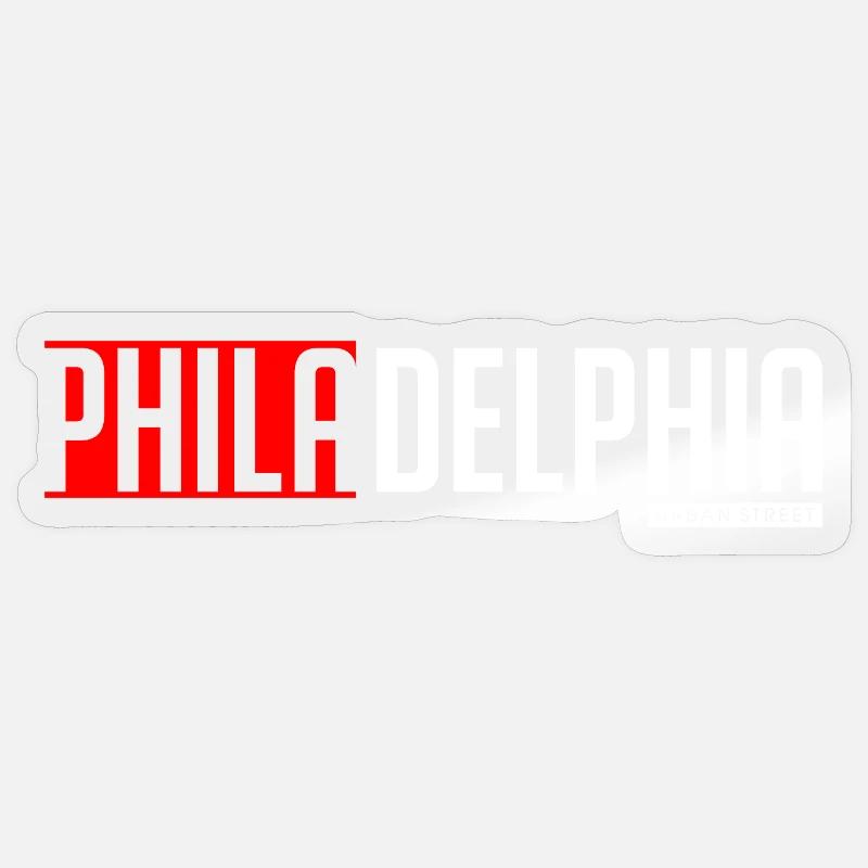Conception colorée basée sur du texte de Philly et Delta Sticker taille S (10 x 10 cm)