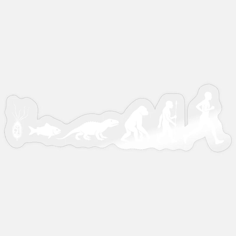 Evolution Run Fitness Silhouette - Sticker size S (10 x 10 cm) - transparent glossy