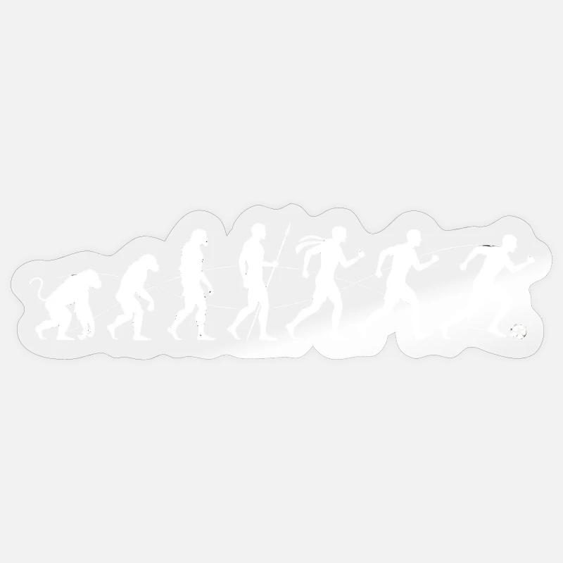 Evolution Running Silhouette to Football - Sticker size S (10 x 10 cm) - transparent glossy