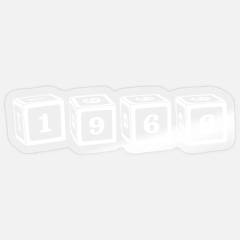 1966 Cube - Sticker size S (10 x 10 cm) - transparent glossy