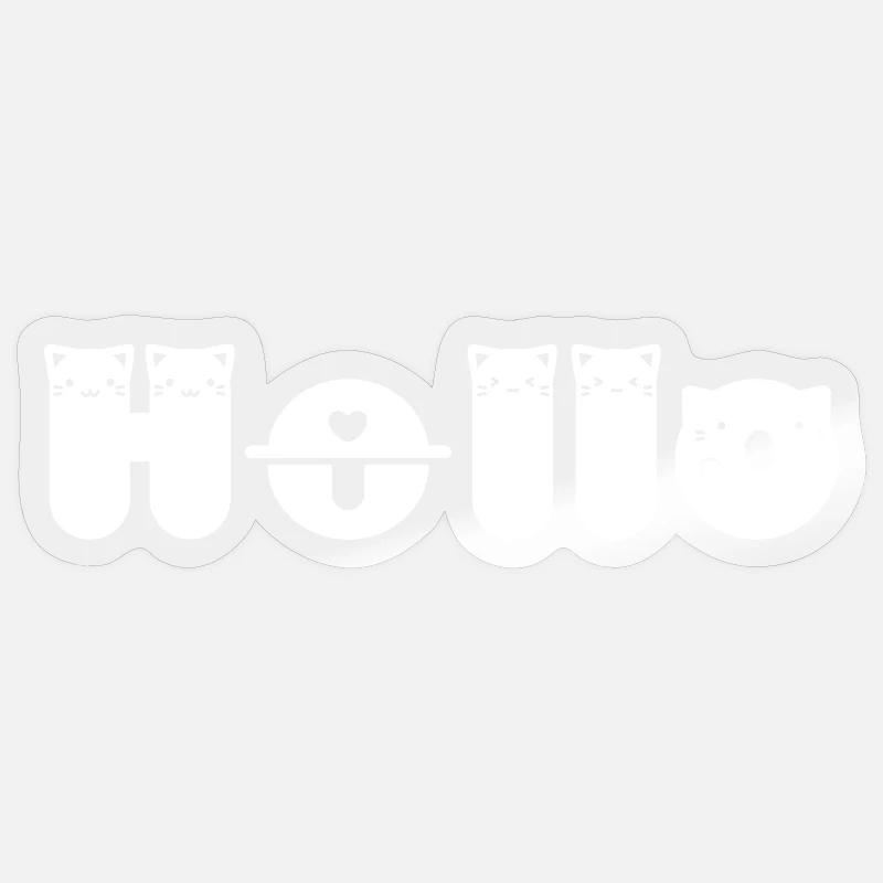 Hello Cat - Sticker size S (10 x 10 cm) - transparent glossy