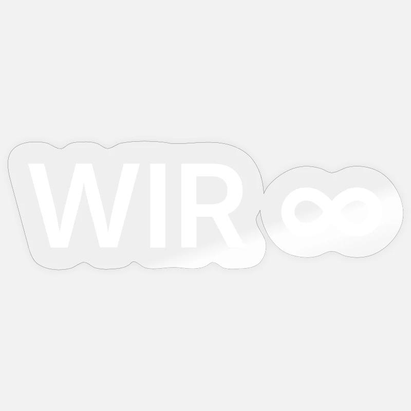 WIR Unendlich – Minimalistisches Design - Sticker Größe S (10 x 10 cm) - Transparent glänzend