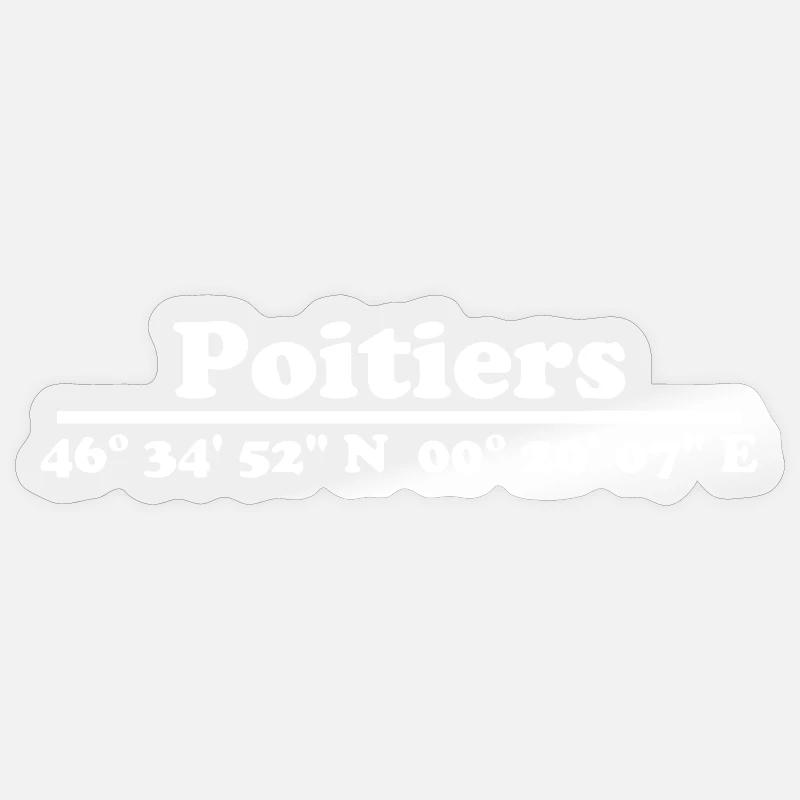Poitiers coordinates Sticker size S (10 x 10 cm)