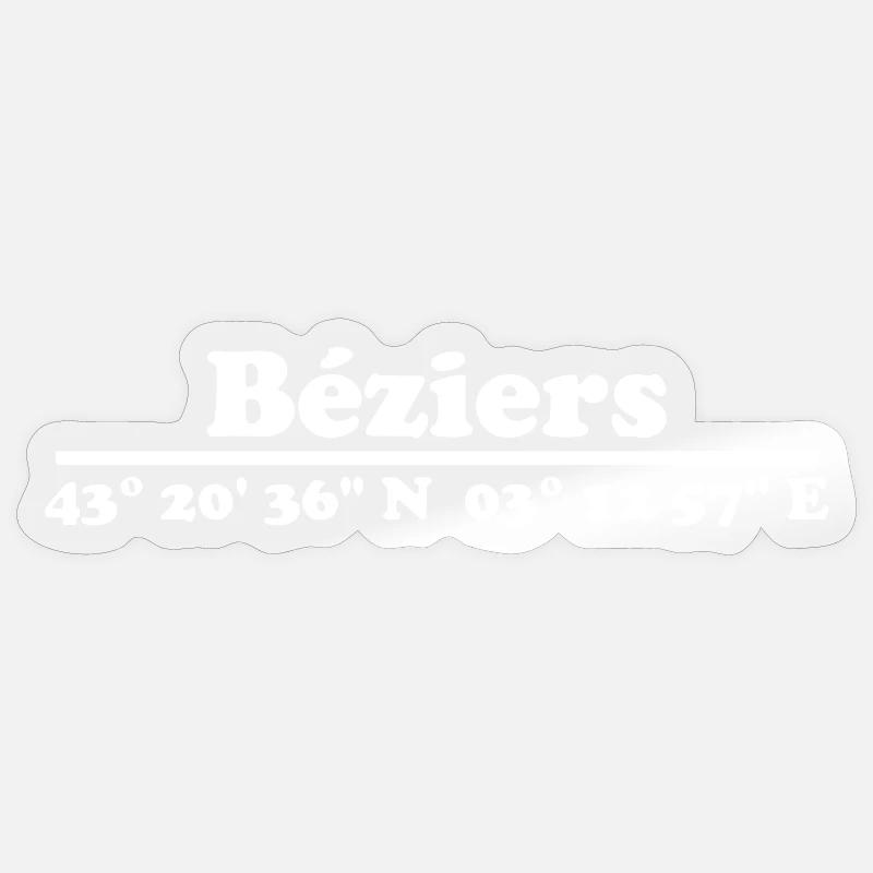 Béziers coordinates Sticker size S (10 x 10 cm)