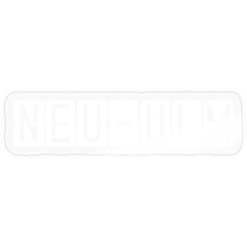 Panneau de l’aéroport de Neu-Ulm - Sticker taille S (10 x 10 cm) - brillant transparent - Devant