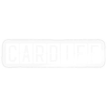 Cardiff Flughafentafel - Sticker Größe S (10 x 10 cm) - Transparent glänzend - Vorne