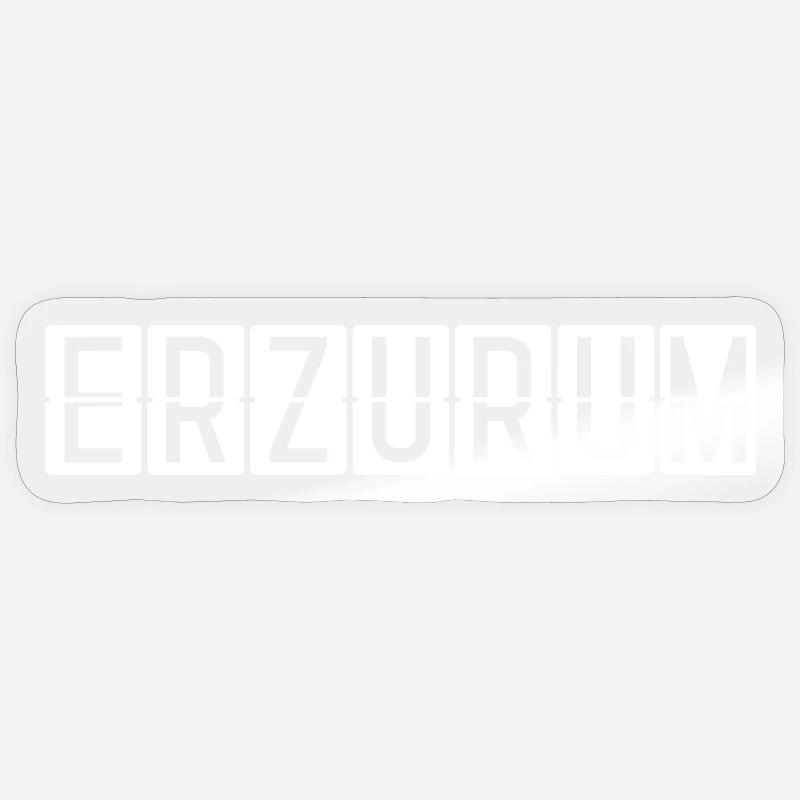 Panneau de l’aéroport d’Erzurum - Sticker taille S (10 x 10 cm) - brillant transparent