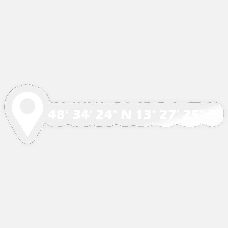 Passau coordinates Sticker size S (10 x 10 cm)