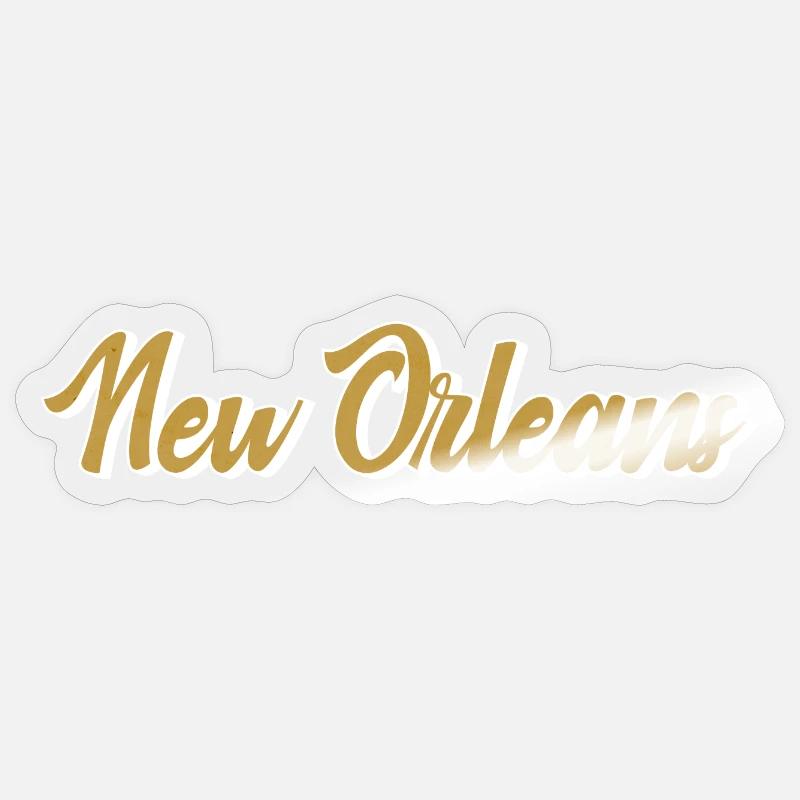 New Orleans Gold Script - Sticker Größe S (10 x 10 cm) - Transparent glänzend