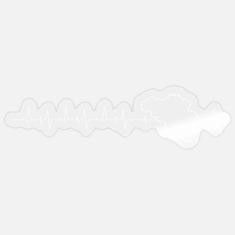 Herzschlag-Karten-Silhouette - Sticker Größe S (10 x 10 cm) - Transparent glänzend