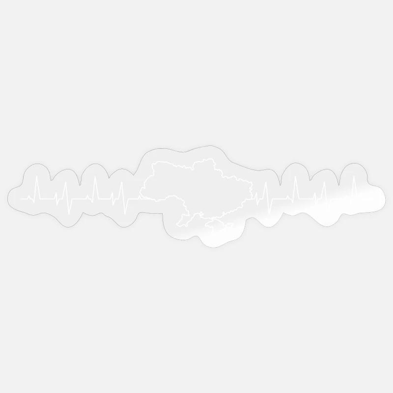 Finnish Heartbeat Map - Sticker size S (10 x 10 cm) - transparent glossy