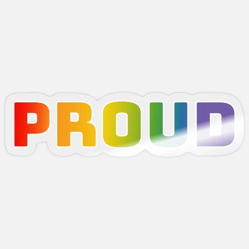 Rainbow proud white Sticker size S (10 x 10 cm)
