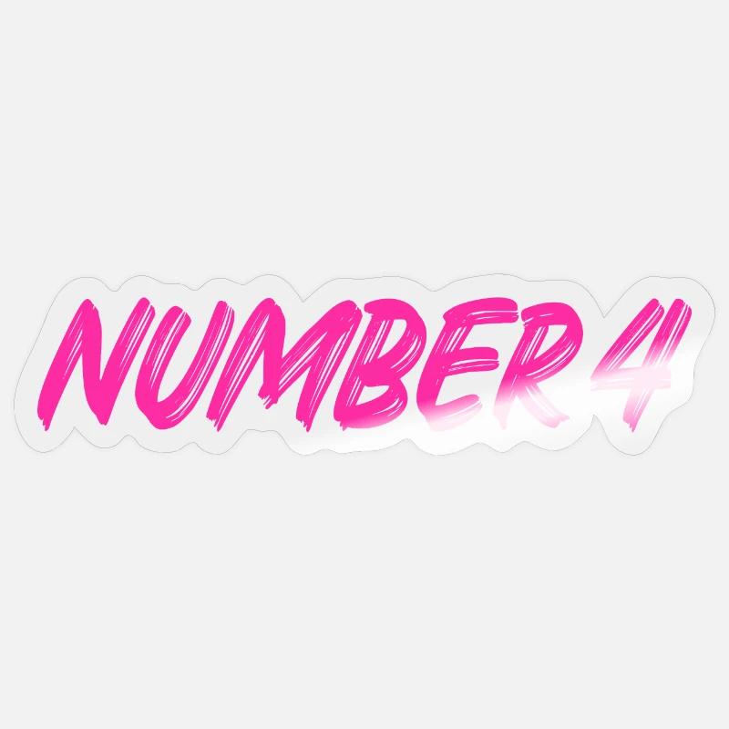 Number 4 - vier - vierter - vierte - 4 - Nummer 4 - Sticker Größe S (10 x 10 cm) - Transparent glänzend