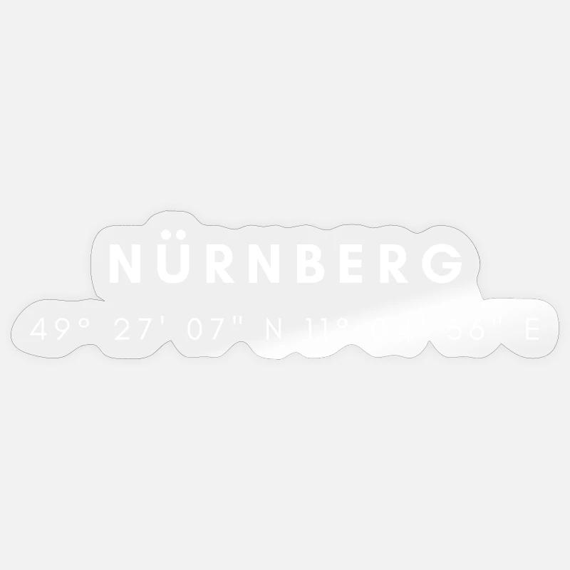 Coordonnées de Nuremberg - Sticker taille S (10 x 10 cm) - brillant transparent