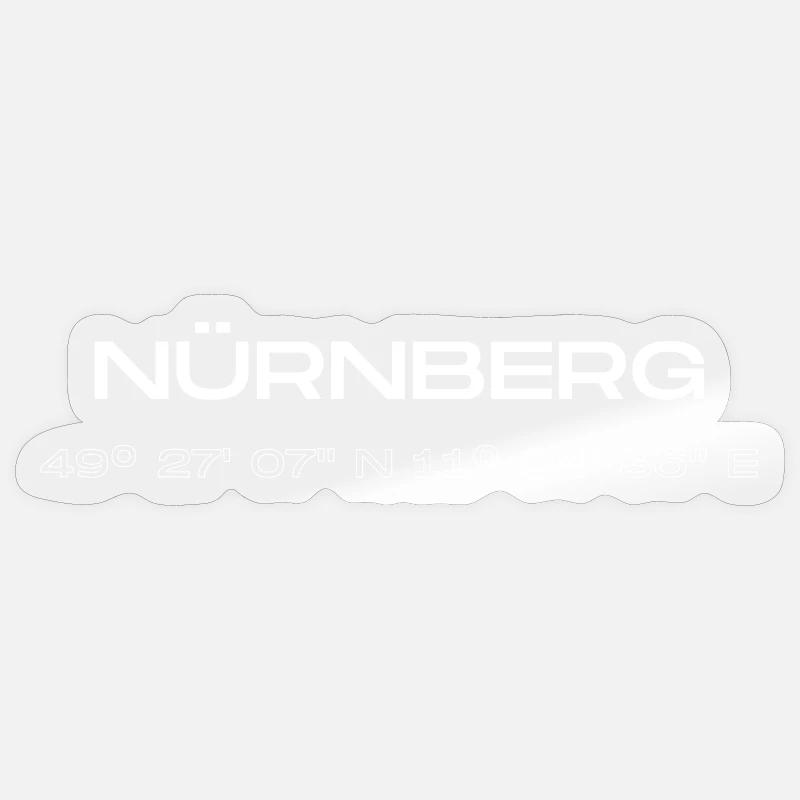 Coordonnées de Nuremberg - Sticker taille S (10 x 10 cm) - brillant transparent