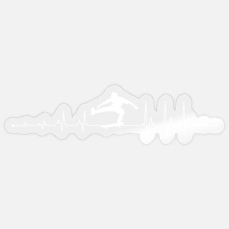 Skate Pulse Silhouette - Sticker Größe S (10 x 10 cm) - Transparent glänzend
