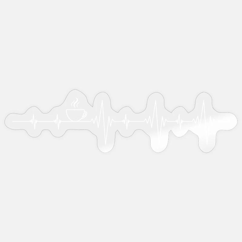 Coffee Pulse Line Art - Sticker size S (10 x 10 cm) - transparent glossy