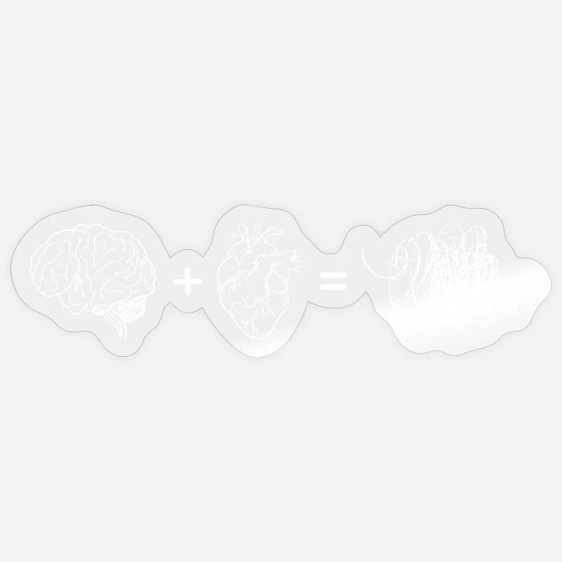 Brain Heart Fusion - Sticker size S (10 x 10 cm) - transparent glossy