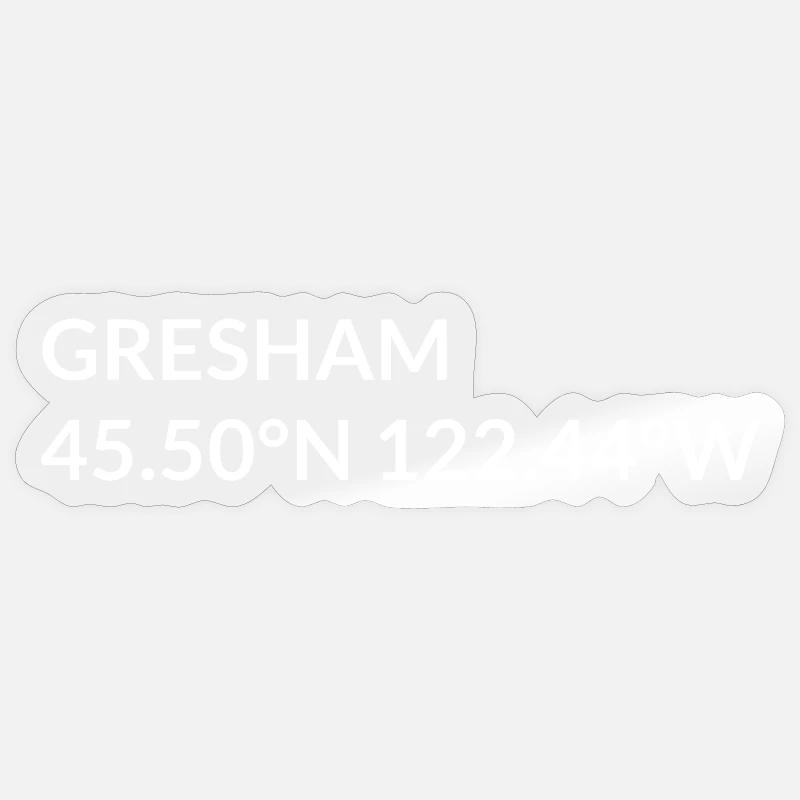 Coordonnées de Gresham, Oregon, États-Unis Sticker taille S (10 x 10 cm)