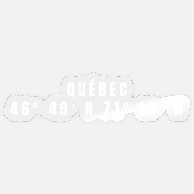 Coordonnées Québec Canada Sticker taille S (10 x 10 cm)