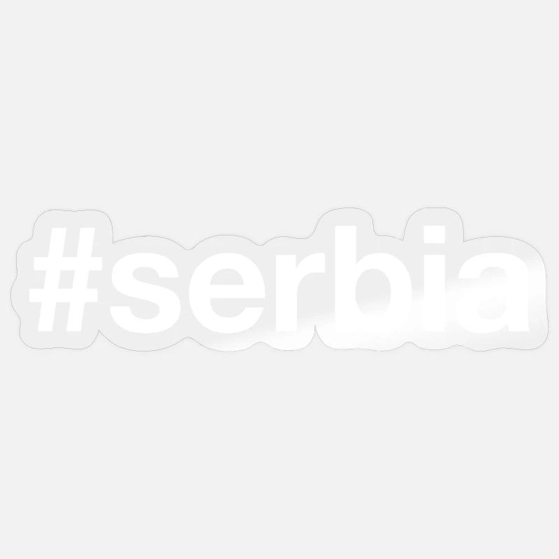 SERBIE Hashtag Serbien - Sticker taille S (10 x 10 cm) - brillant transparent
