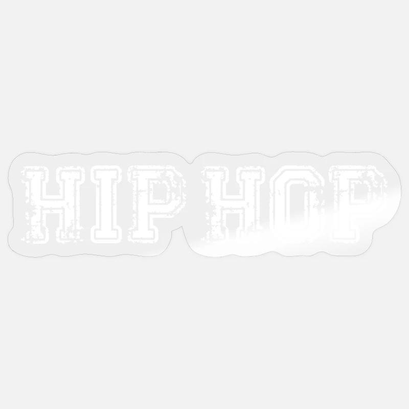 HIP HOP - Sticker taille S (10 x 10 cm) - brillant transparent