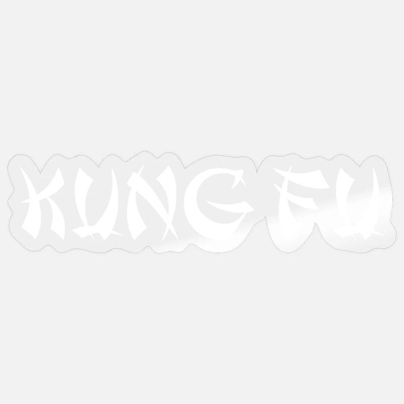 KUNG-FU - Sticker taille S (10 x 10 cm) - brillant transparent