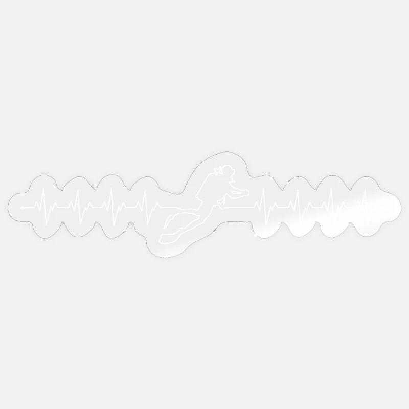 Dynamisches Runner Heartbeat-Design - Sticker Größe S (10 x 10 cm) - Transparent glänzend