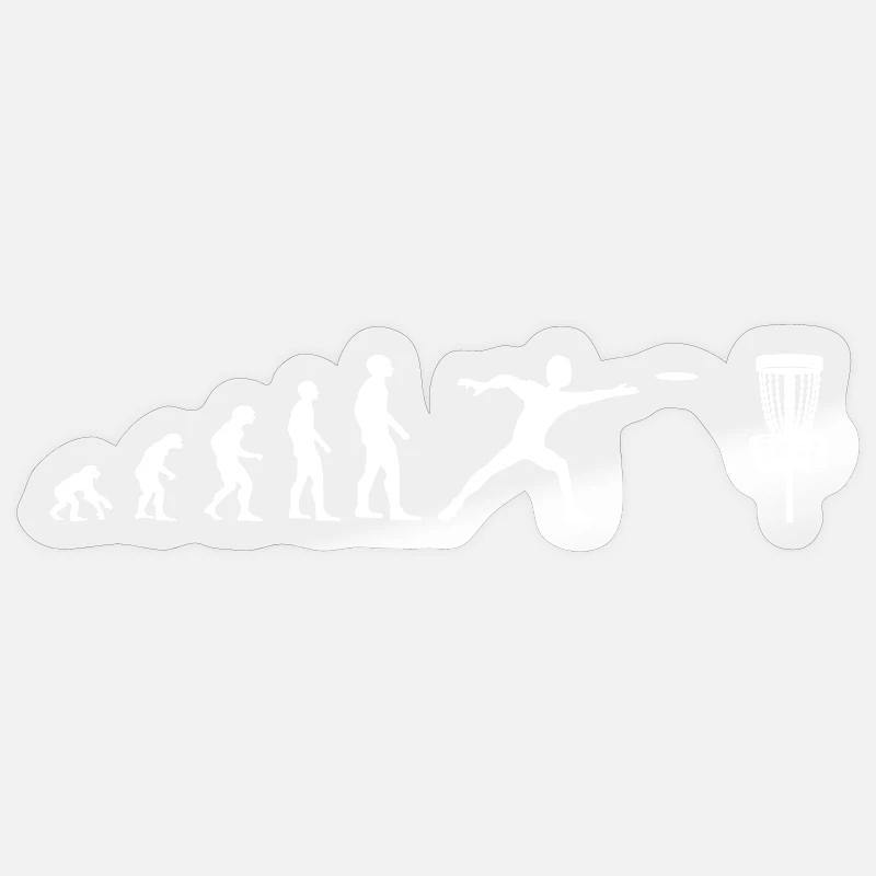 Evolution Of Disc Golf Discgolf Spieler Frisbee - Sticker Größe S (10 x 10 cm) - Transparent glänzend