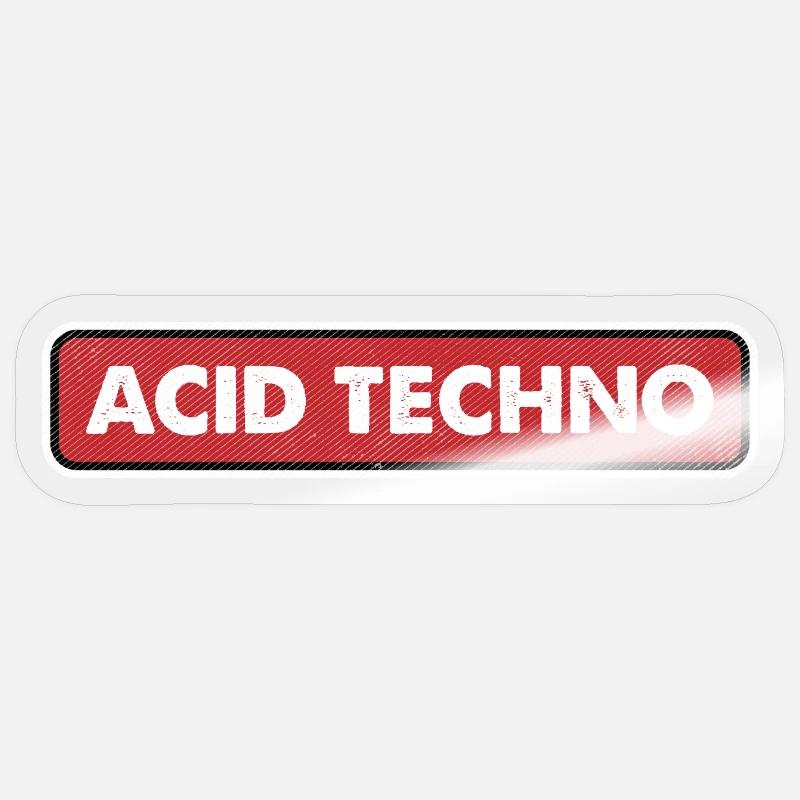 Acid Techno Neon Grid - Sticker taille S (10 x 10 cm) - brillant transparent