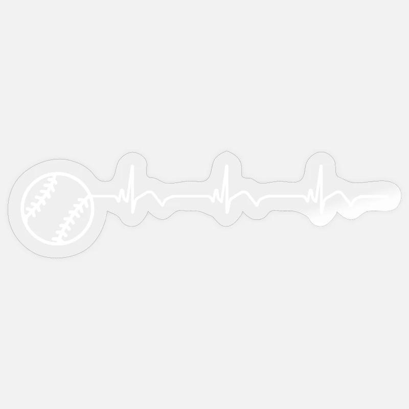 Baseball ECG Batte de baseball - Sticker taille S (10 x 10 cm) - brillant transparent