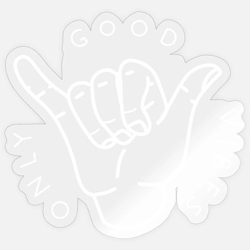 Bonnes vibrations seulement - Sticker taille S (10 x 10 cm) - brillant transparent