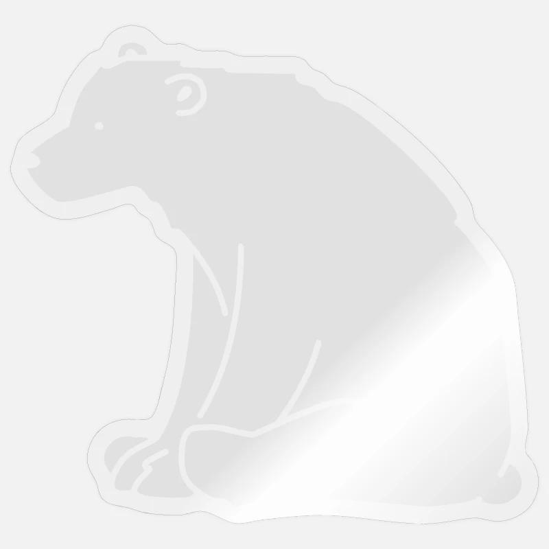 Eisbär - Sticker taille S (10 x 10 cm) - brillant transparent