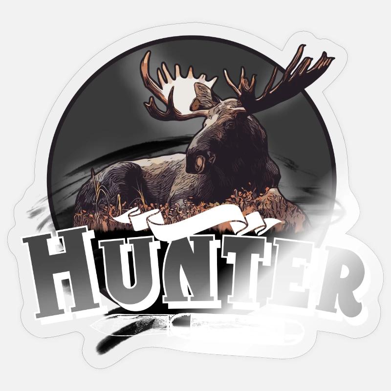 Hunter hunter hunting - Sticker size S (10 x 10 cm) - transparent glossy