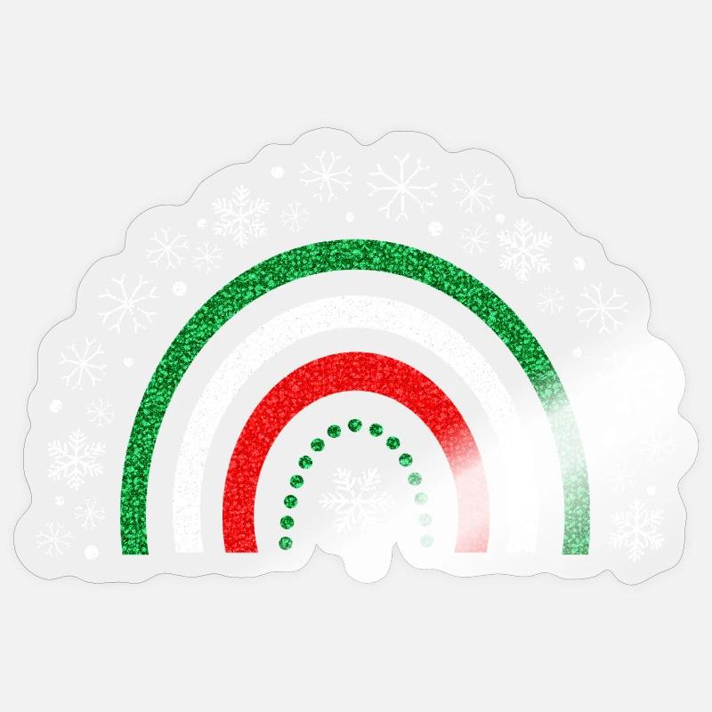 Christmas rainbow glitter to customize - Sticker size S (10 x 10 cm) - transparent glossy